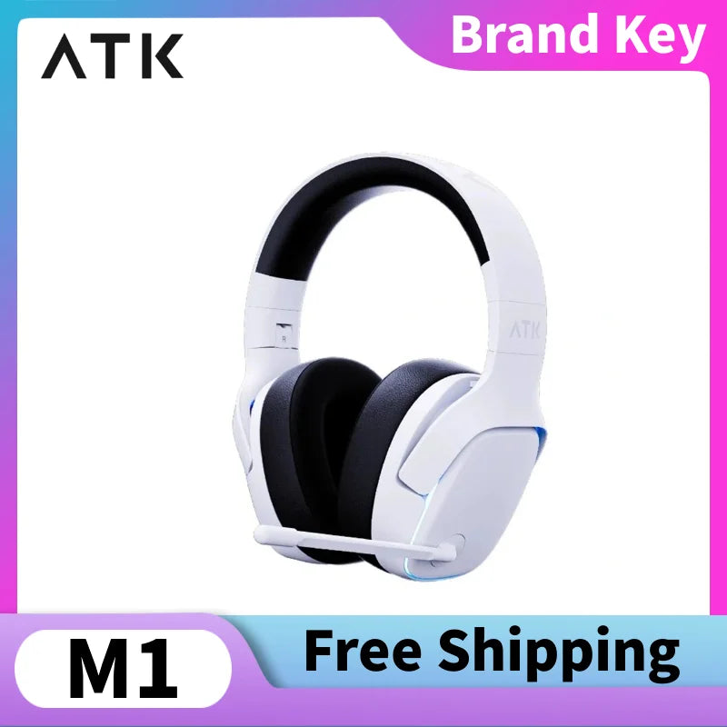Atk M1 Headphone Mercury I Noise Reduction Wireless Bluetooth Csgo Gaming Headset 1200mah Head-Mounted Gamer Earphones Custom