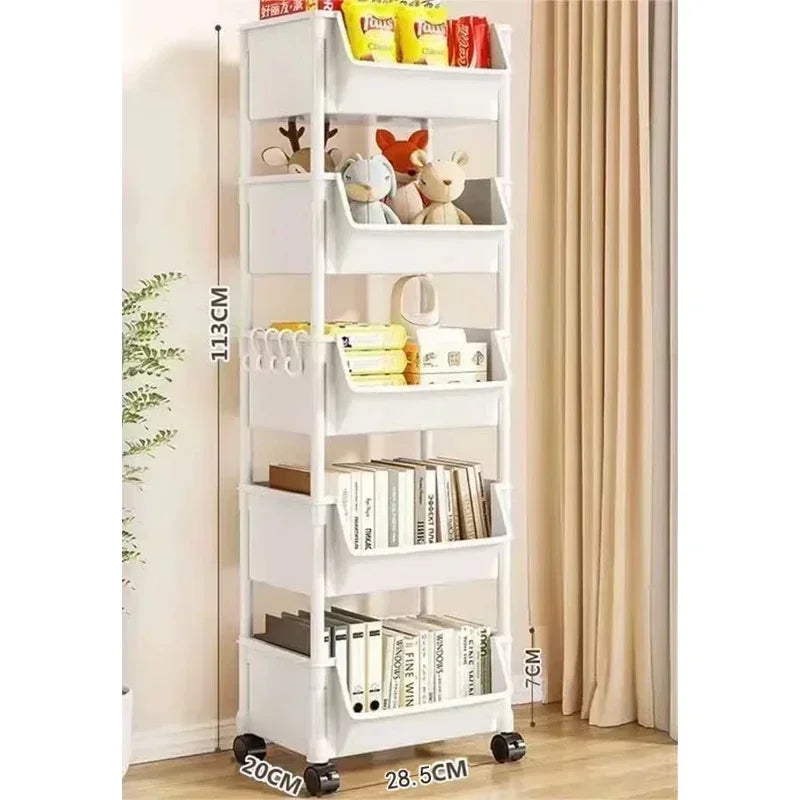 1/2 Set Trolley Bookshelf Kitchen Storage Rack Kitchen Corner Narrow Slit Storage Cabinet Bathroom Living Room Home Organizer