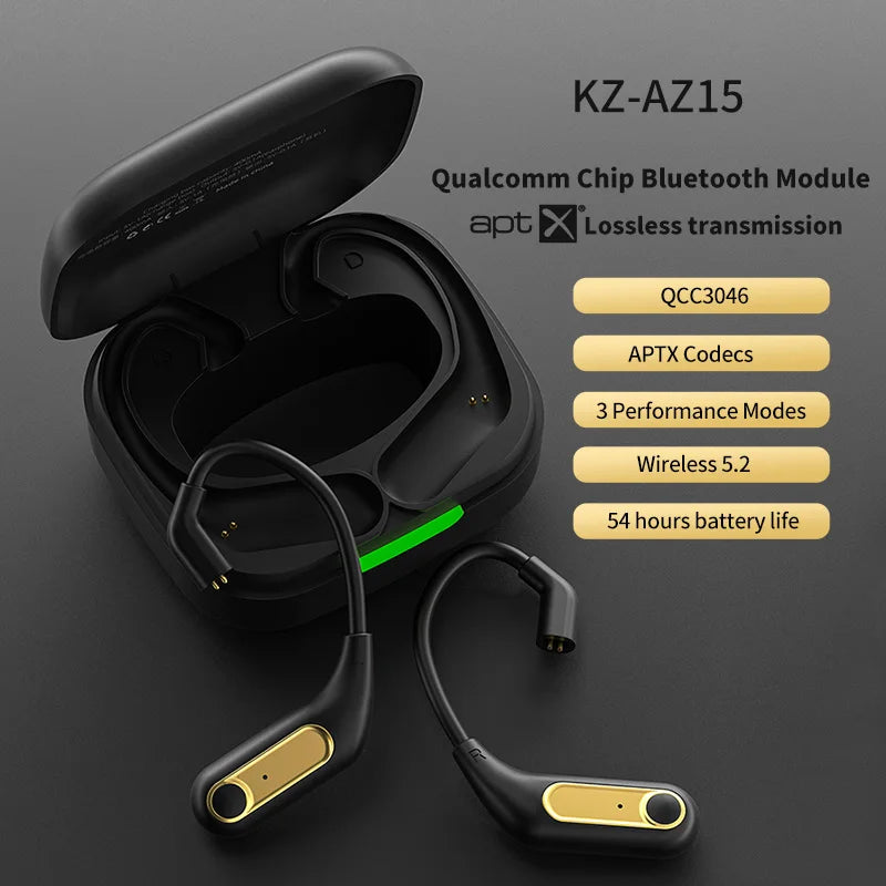 KZ AZ15 Upgrade Wireless Headphones Bluetooth-compatible 5.2 Cable Wireless Ear Hook With Charging Case AZ09 PRO AZ10