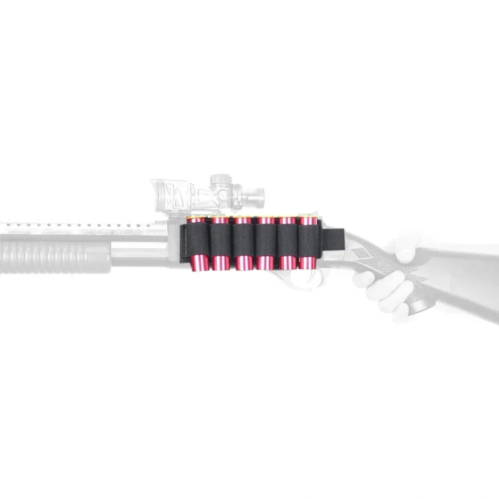 Hunting accessories: 6-loop shotgun stock shell holder, 12-gauge cartridge bag, rifle stock, bullet carrier, Velcro