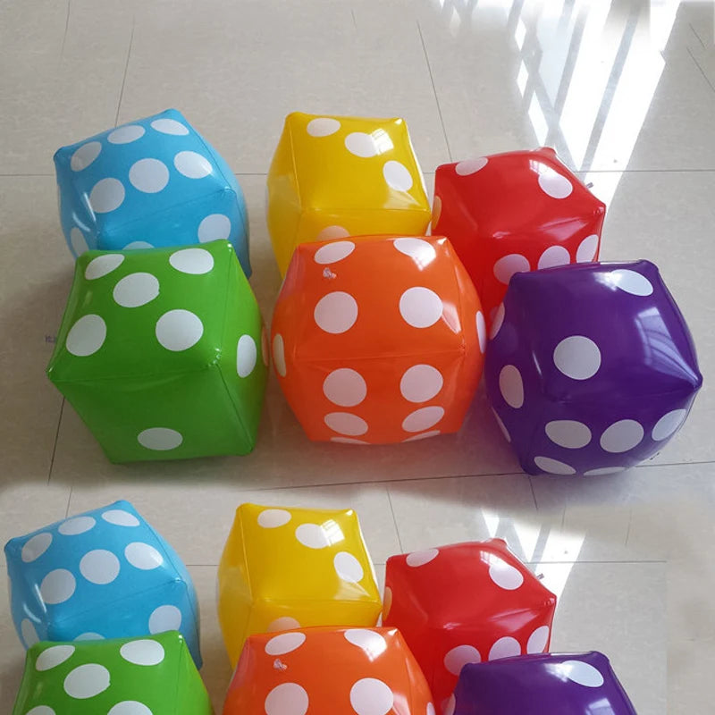Funny PVC Inflatable Dice 28*28CM Playground Pool Carniva Party Supplies Kids Adults Best Outdoor Fun Games for Entertainment