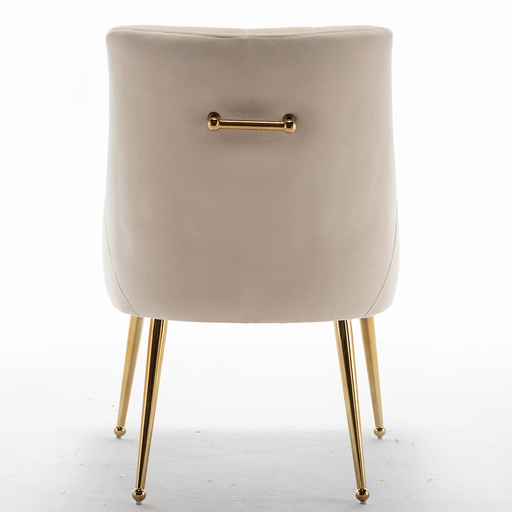 SEYNAR Modern Dining Chairs Set of 6, Velvet Accent Chair Tufted Back Armless Chair with Back Pull
