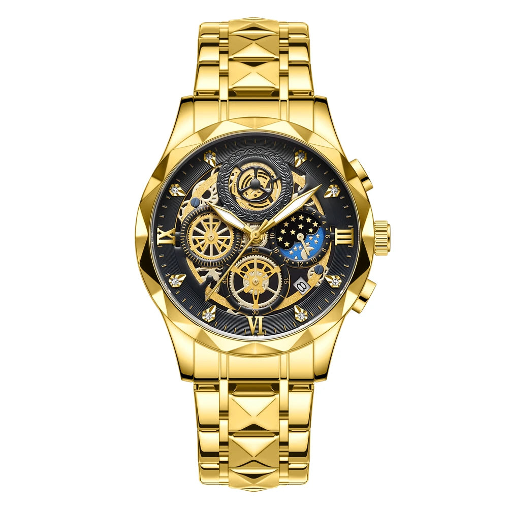 Fashion Man Wristwatch Waterproof Luminous Chronograph Watch for Men Stainless Steel Men's Quartz Watches reloj hombre 2024 New