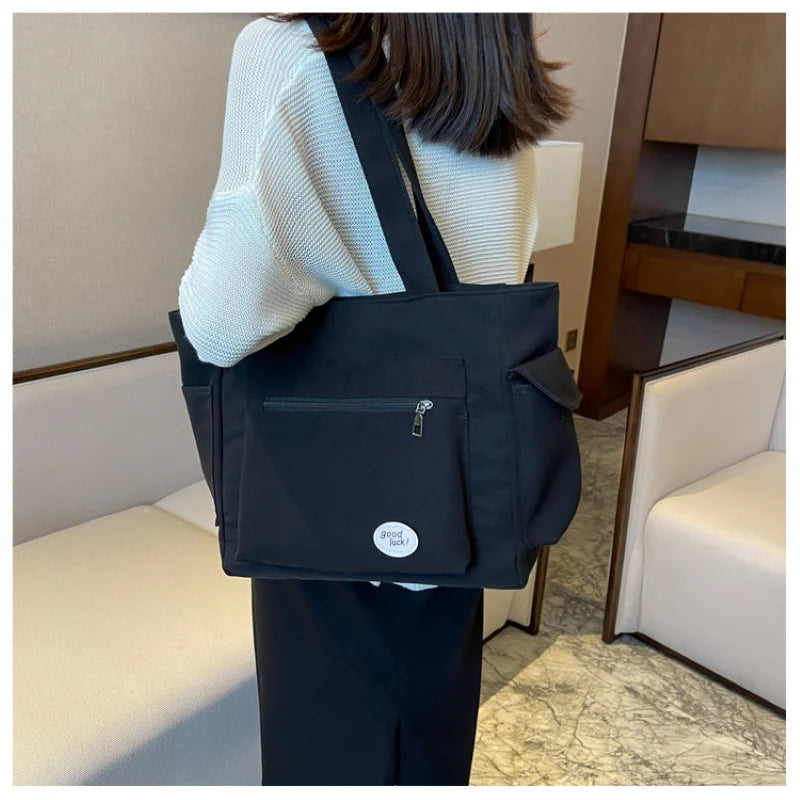 Women's bags fashion trends large capacity student bags Oxford canvas mom shopping bags armpit bags multifunctional bags