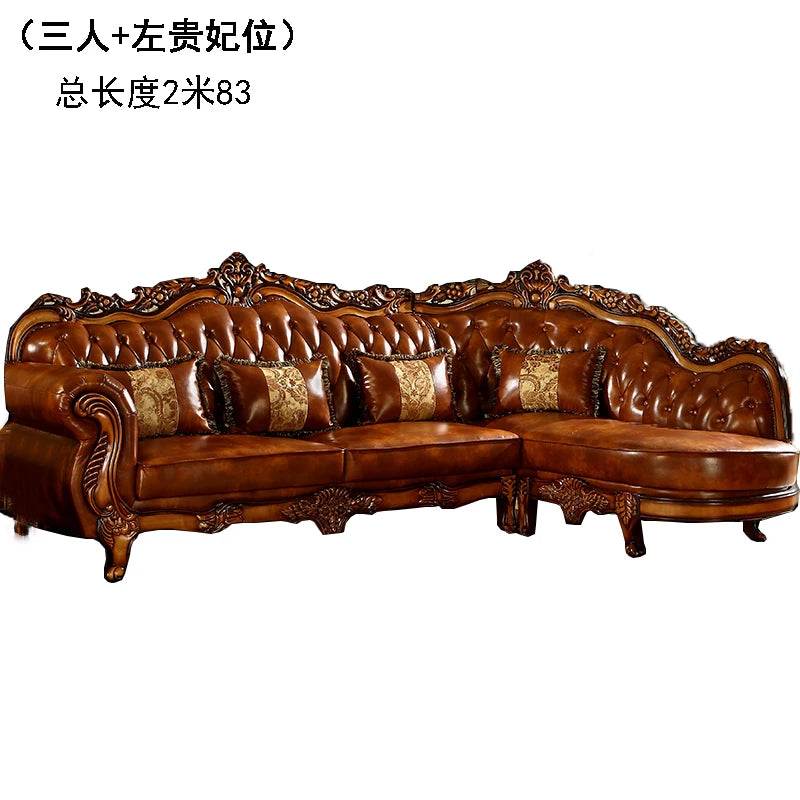 European Leather Sofa Mid Century Design Living Room Princess Corner Sofas High Quality Gaming Sillon Cama Trendy Furniture