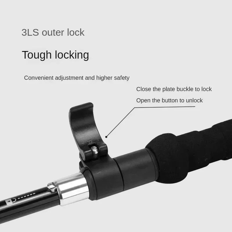 Collapsible Hiking Stick-Lightweight,Foldable Retractable Trekking Poles with Adjustable Heights-Walking Backpacking,Camping