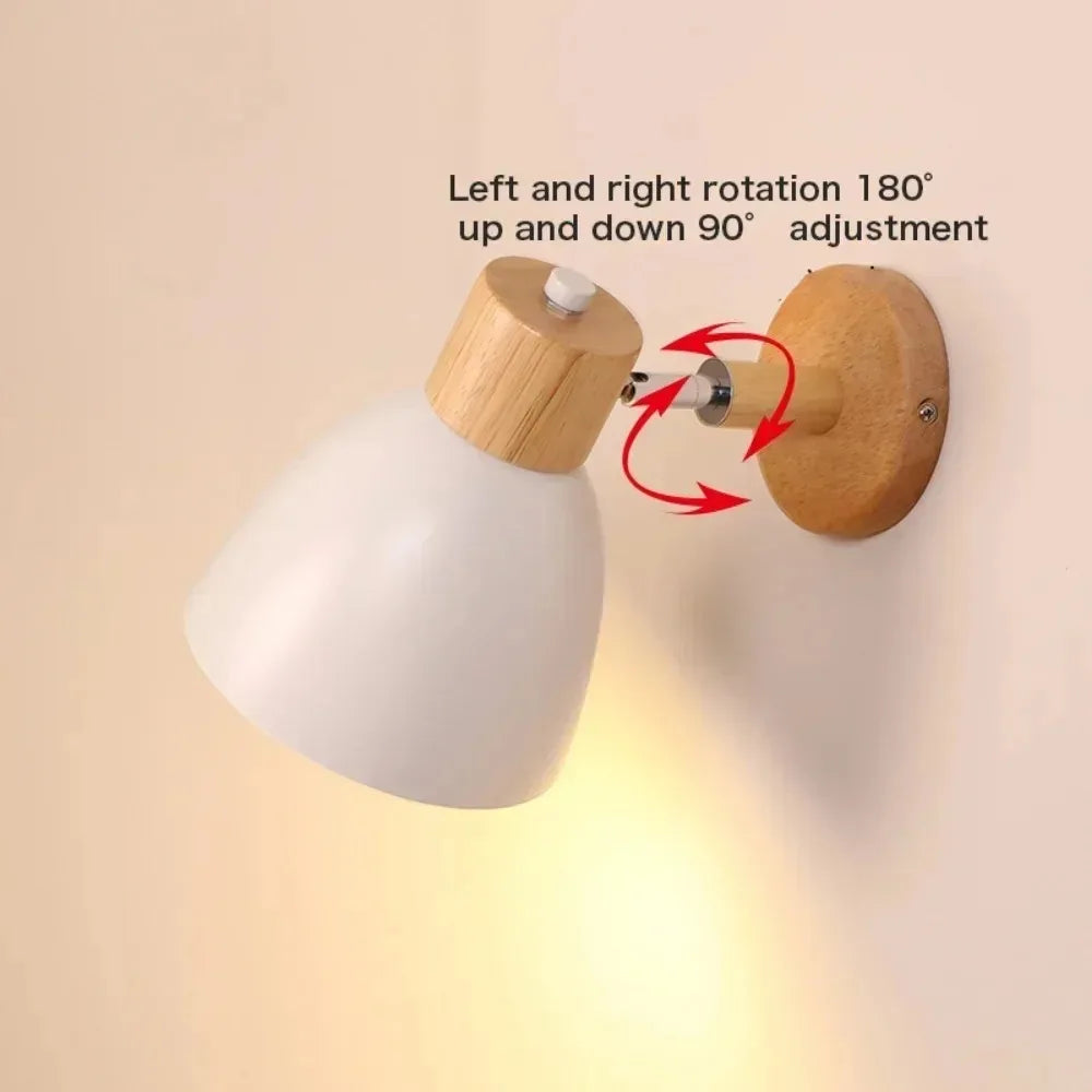 Modern Fashion Design Iron Art Circular Adjustable Home Hotel Bedroom solid color Wall Light LED Reading Light Study Balcony