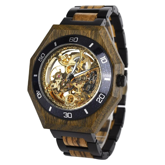 Mechanical Watch BOBO BIRD Wooden Watches Men Luxury Fashion Automatic Wristwatch Luminous Timepiece Clock Custom Gift Box OEM