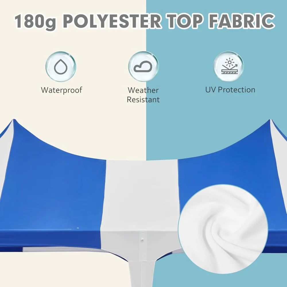 13x26ft Party Tent, White Wedding Tent, Heavy Duty Double Peaked Canopy Tent with Pole-Less Event Space, 60 Person Capacity Out