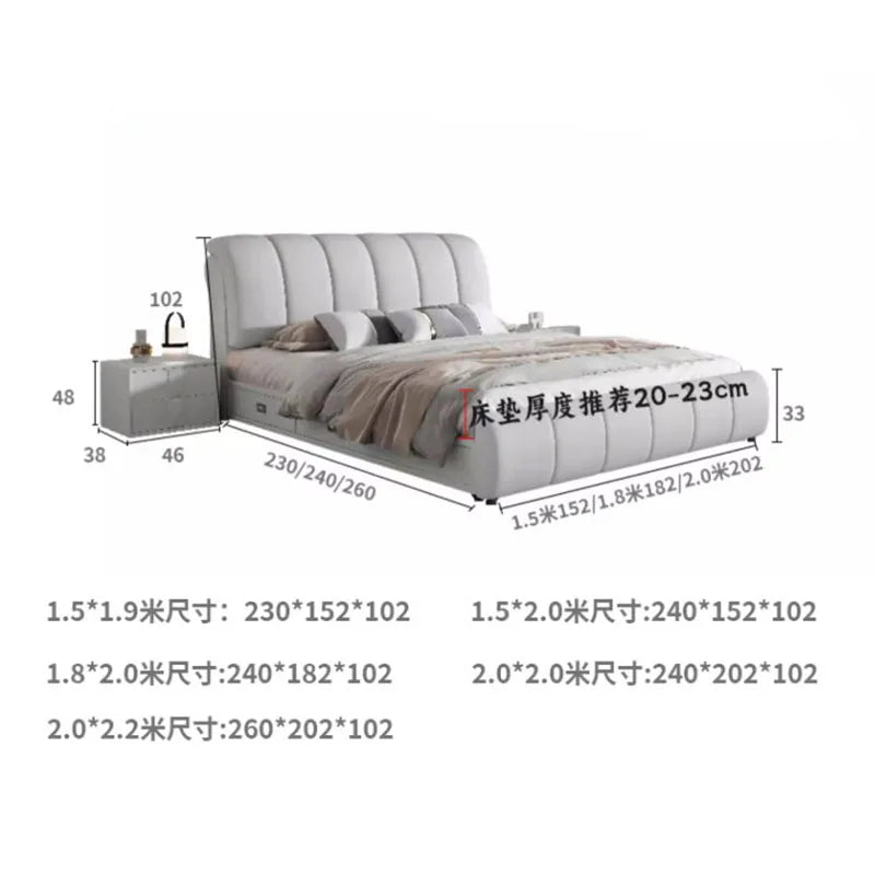 Modern Double Bed Bedroom Luxury Headboards King Size Bed Frame Multifunctional Somieres Y Marcos De Cama Home Furniture