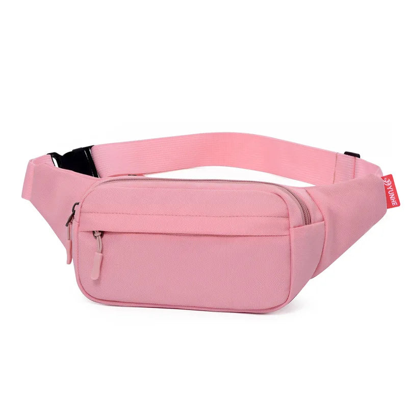 Men's and Women's Universal Models Waist Bag Fashion Crossbody Bags Sports Cell Phone Bags Solid Color Large Capacity Chest Bag