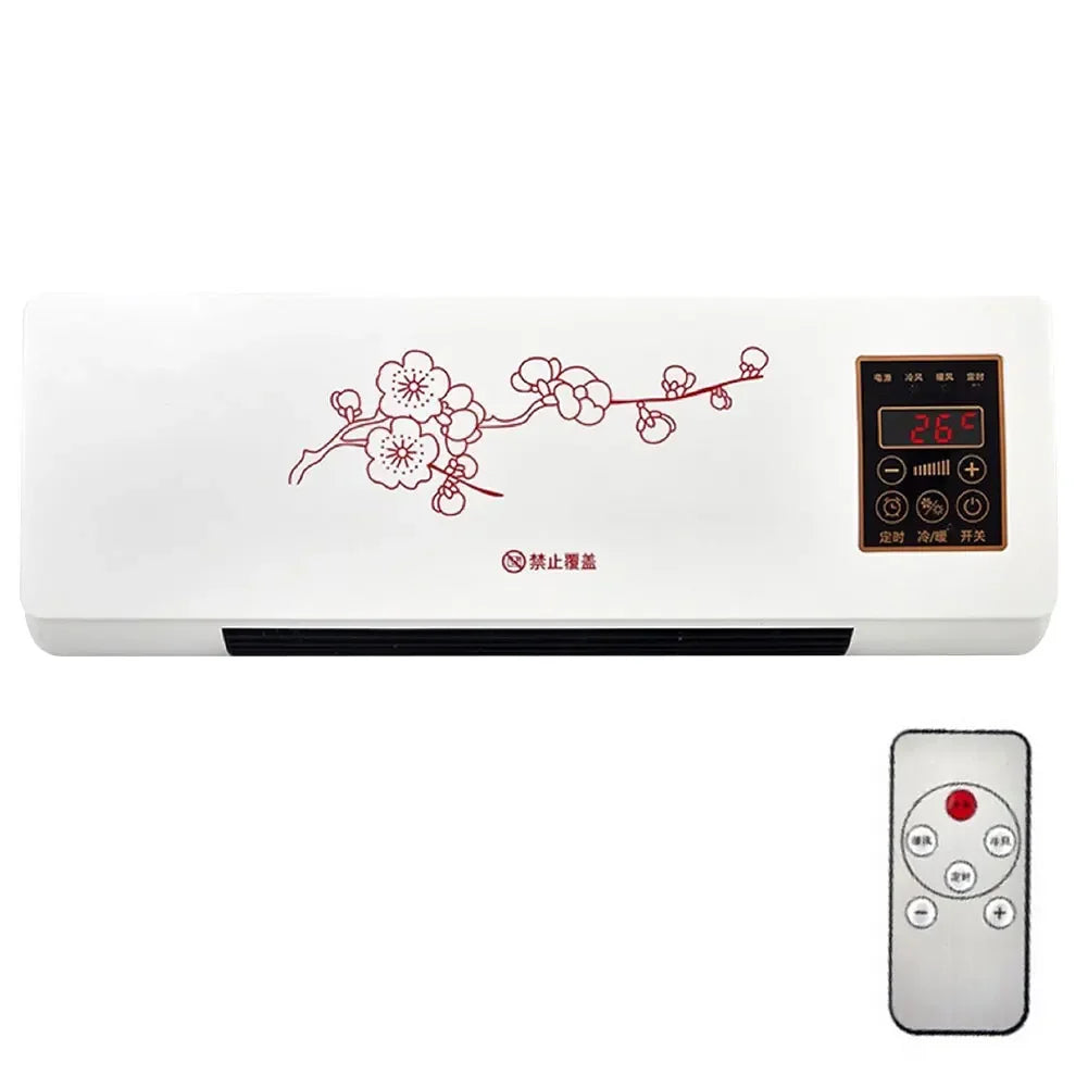 Mini Air Cooler Wall Mounted Electric Home Heater with Remote Control Intelligent Heater for Dormitory Bedroom AU/US/UK/EU Plug