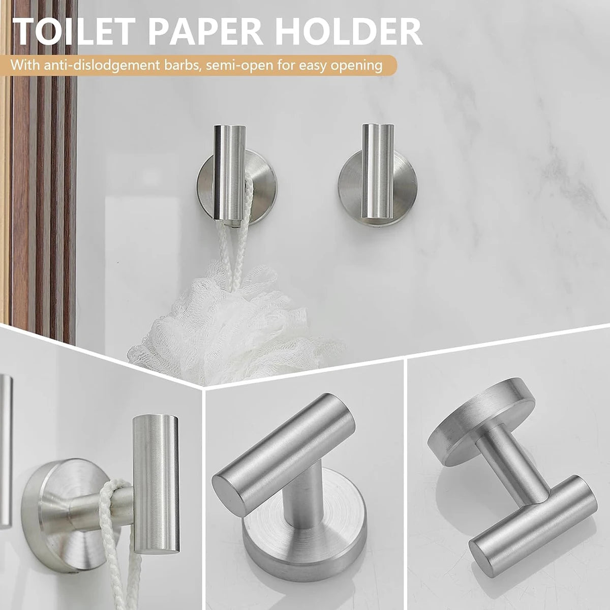 Bathroom Hardware Set Accessories Stainless Steel Towel Rack Towel Ring Toilet Paper Holder Hook Bathroom Organizer Set