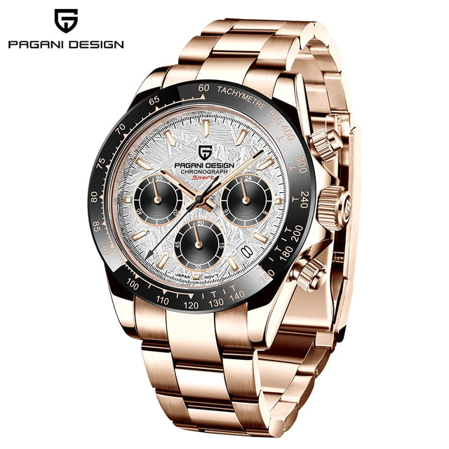 PAGANI DESIGN 2024 New PD-1644 Meteorite Dial Fashion Men Quartz Wristwatches 100M Sapphire Glass Chronograph relogio masculino