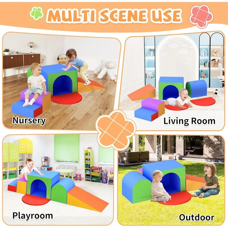 Soft Foam Climbing Blocks for Toddlers,7-Piece Climbing Toys Climbing Toys Indoor Foam Play Gym Foamnasium 1-3 Years Old Baby
