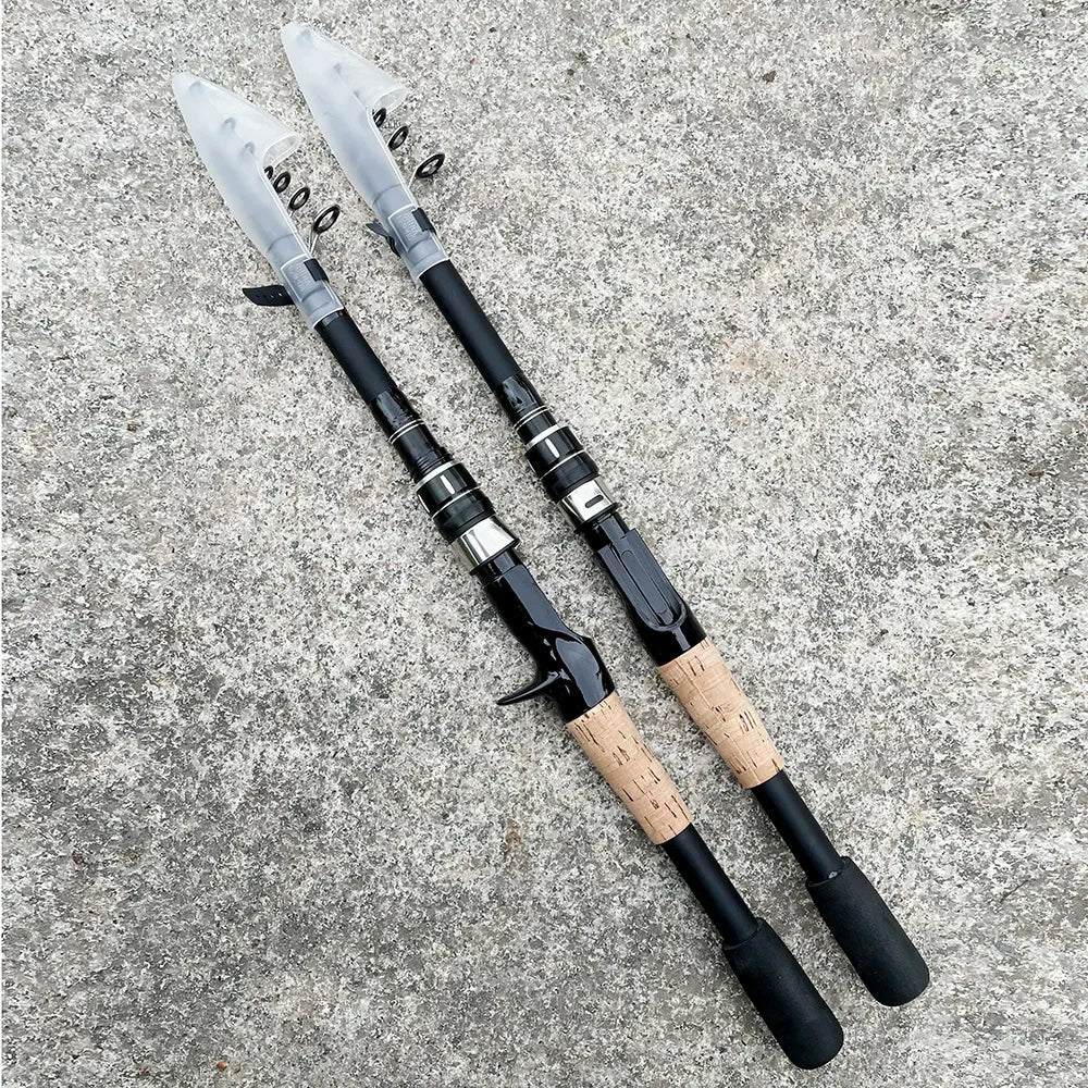 Bait Weight 8-25g Spinning Casting Rods Fishing Pole Tackle 1.5M/1.8M/2.1M/2.4M Telescopic Lure Rod Carbon Cork Wood Handle New