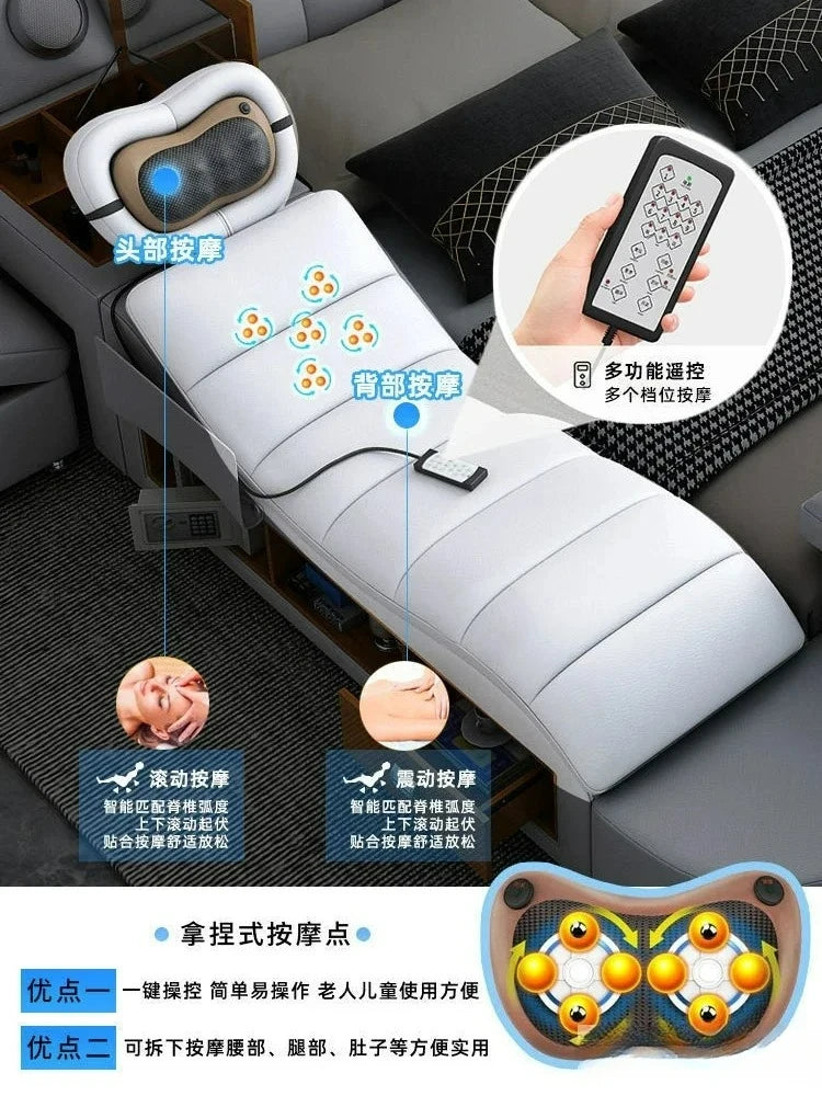 Customizable Tech Smart Genuine Leather Bed | Multifunctional Ultimate Beds | Massage Tatami