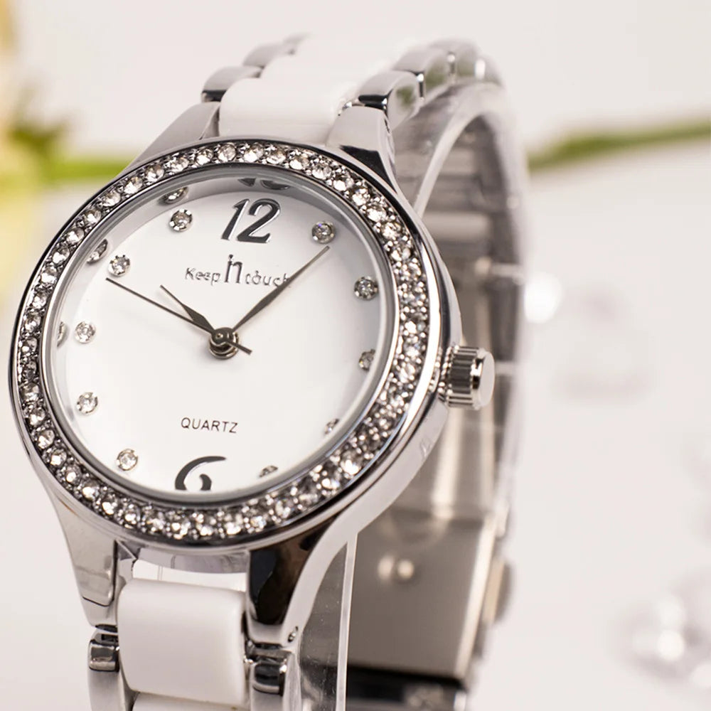 Women's Watch 2025 New Ladies Diamond Waterproof Quartz Wristwatches Resin Ceramic Strap Fashion Luxury Women Watches Gifts