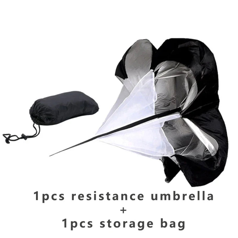 56inch Running Drag Parachute for Soccer/Track Training - Adjustable Belt 10-30 lbs Resistance Chute with Portable Bag