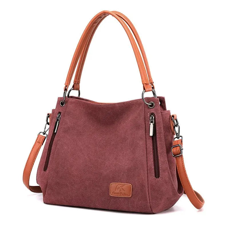 Women's work handbag, large capacity, elegant shoulder bag, detachable shoulder strap, safety zipper handbag
