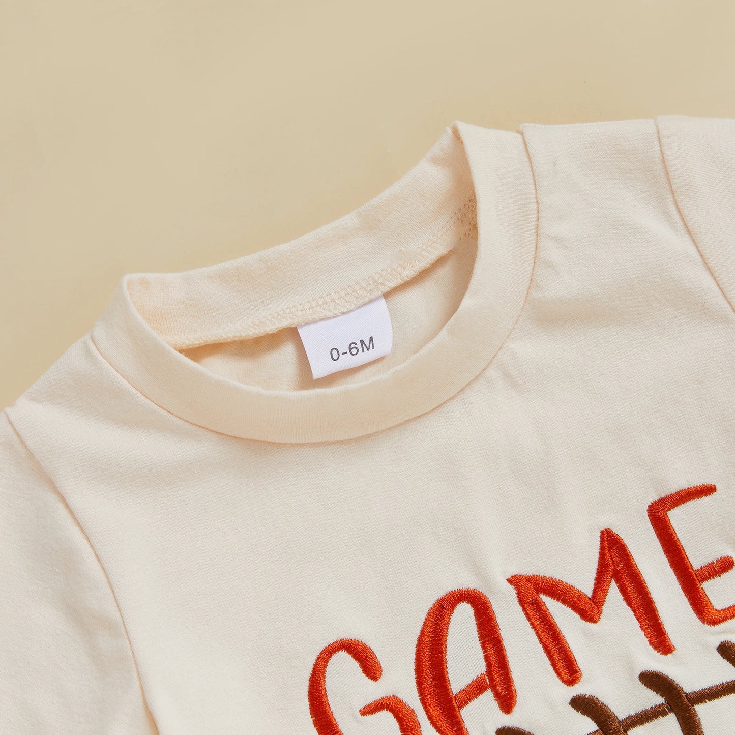 Summer Toddler Baby Football Outfit Loose Fit Letter Print Short Sleeve T-Shirt with Plaid Shorts 2 Pcs Set