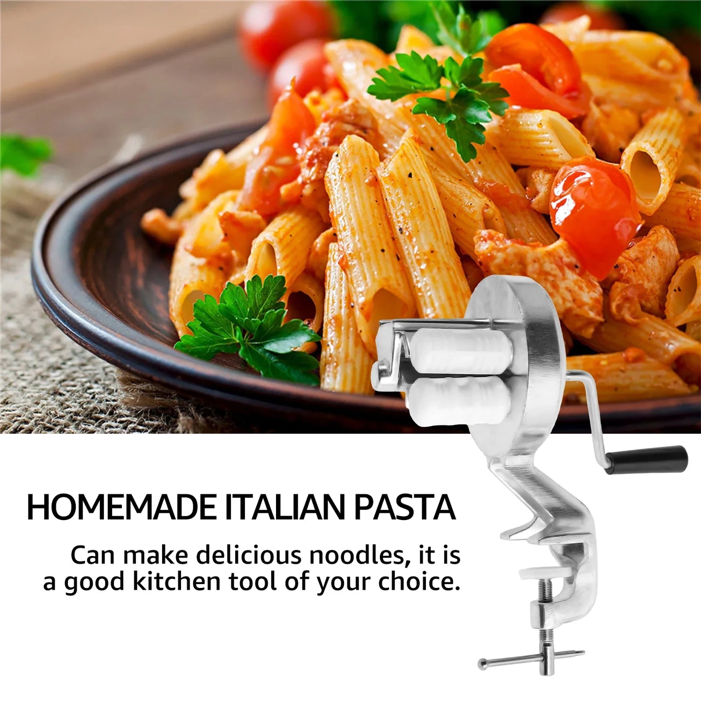 Manual Macaroni Maker Aluminum Alloy Noodle Maker Portable Hand Cranked Pasta Maker Machine For Making Italian Pasta Noodles