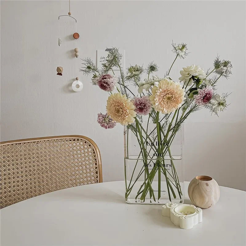 Clear Book Flower Vase Creative Acrylic Transparent Vase The Mystery Of Growth Book Vases Modern Decorative Vases Room Decor