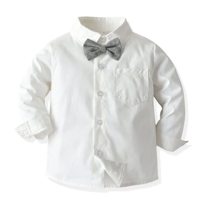 Baby Boy Clothes Set Bow Shirt+Vest Outwear+Pant 3PCS Infant Toddler Child Long Sleeve Suit Party Birthday Baby Clothes 0-7Y
