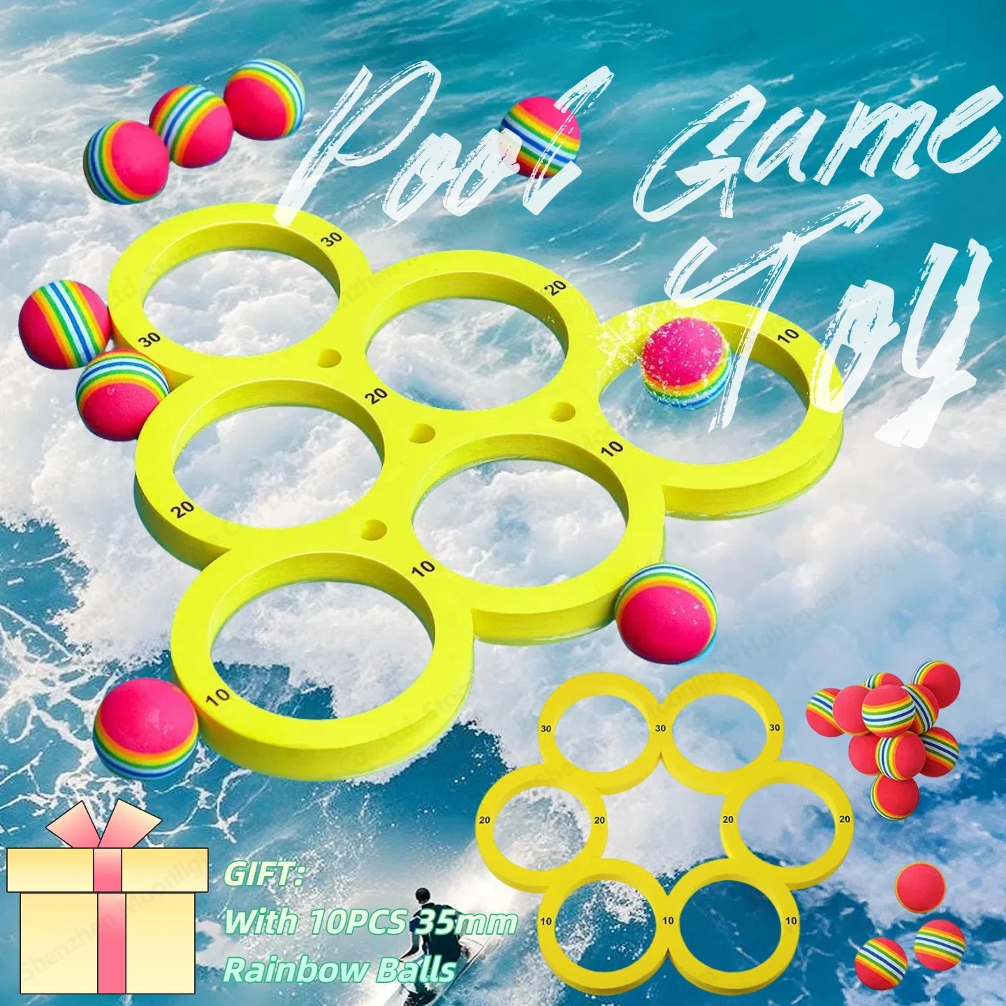 Pool Fun Splash Water Sports Floating Pool Game Set Durable EVA Material, Random Color Ball, Perfect for Summer Fun