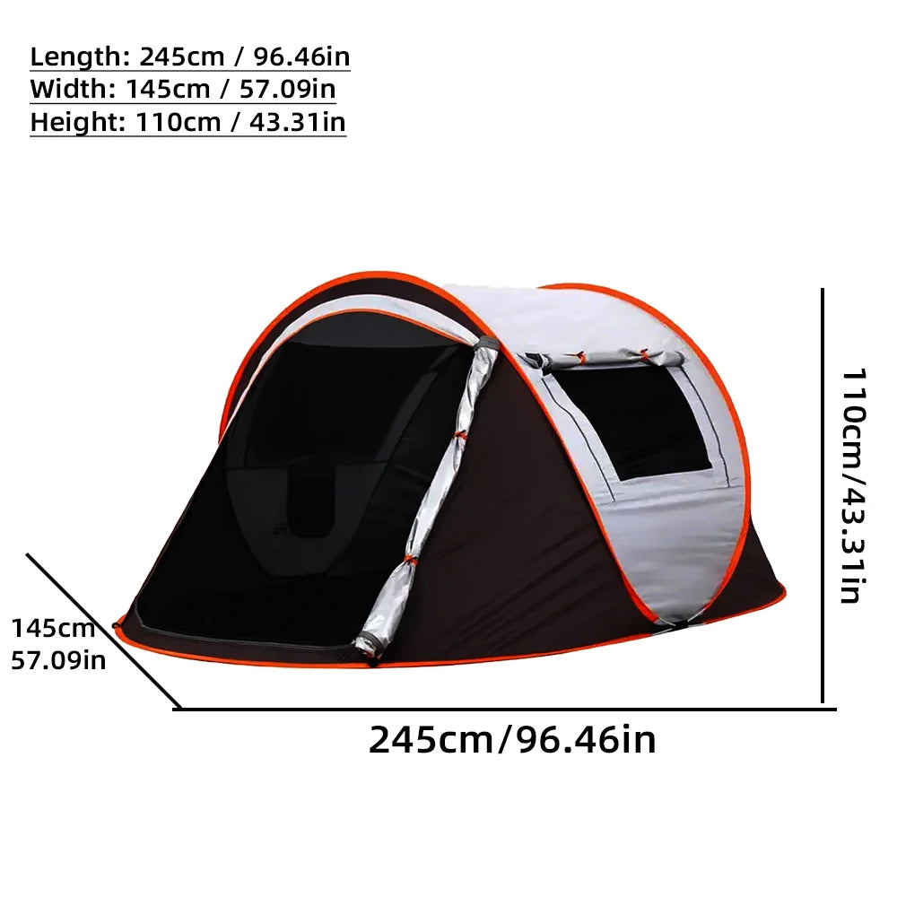 A pop-up tent for family trips, waterproof sun-proof camping tent, portable outdoor tent camping and hiking trips