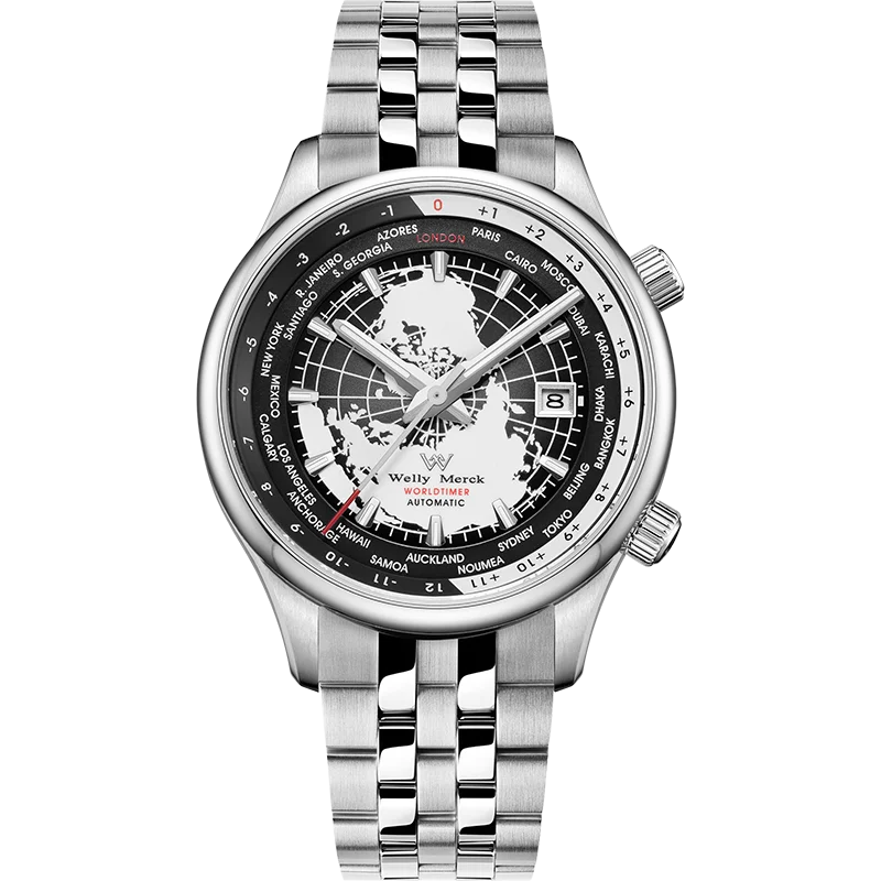WM Watch Automatic Mechanical Men Watches High Quality Sapphire World Time Original Recognized Brand Welly Merck Watch Man WM057