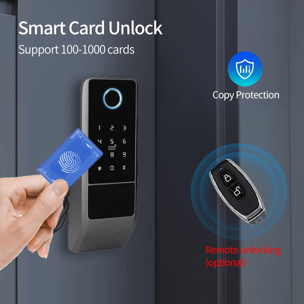 TTLock Bluetooth Fingerprint Waterproof Outdoor Gate Passcode Rfid Card Keyless Smart Door Lock