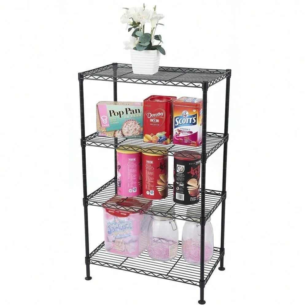 High Quality 4-Tier Adjustable Storage Shelving Unit Organizer Wire Rack Metal