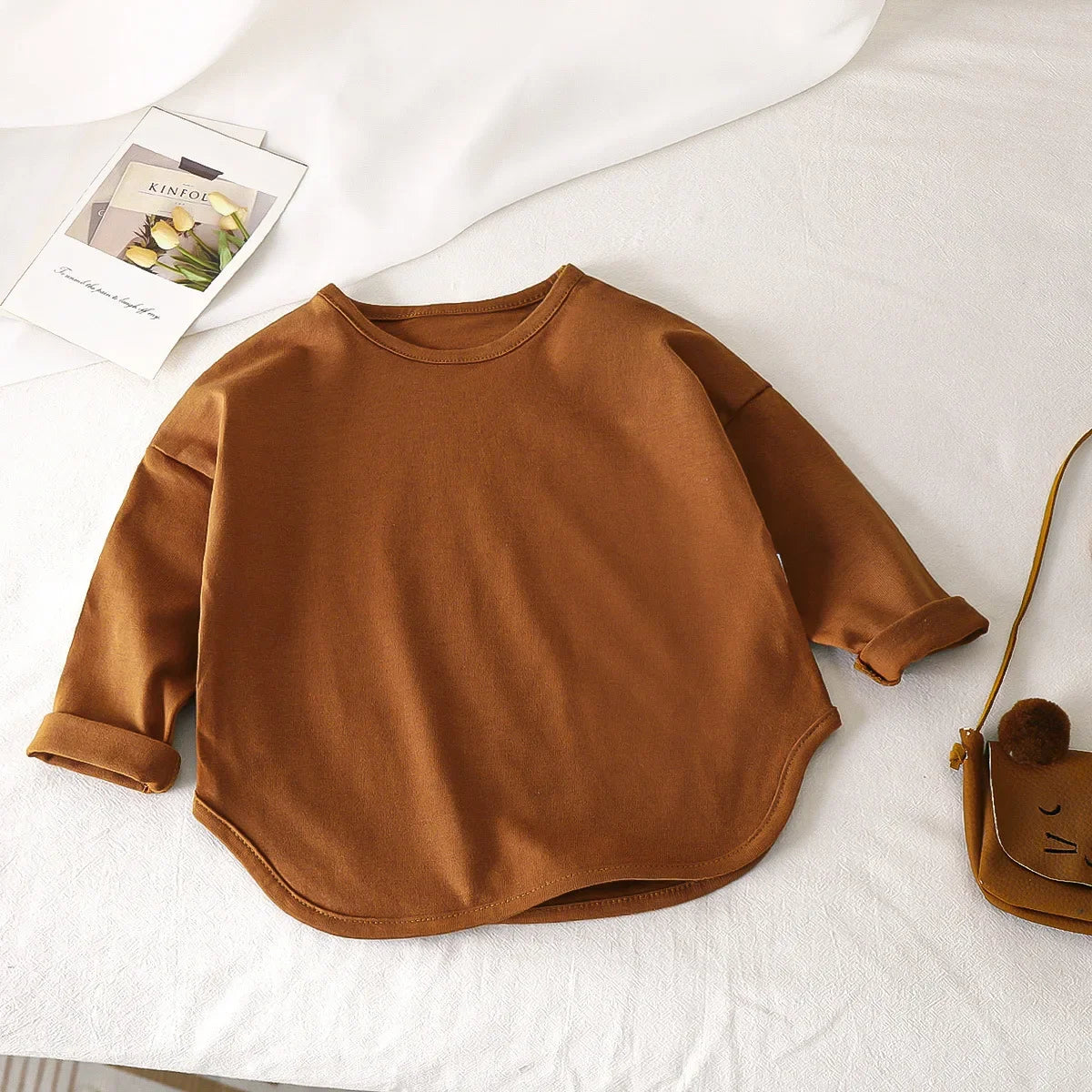 Baby Boys Basic Tee Long Sleeve T-shirts Pure Cotton Baby Girl Tops Kids T-shirt Cotton Spring Tee Shirts Baby Boy Clothes Tees