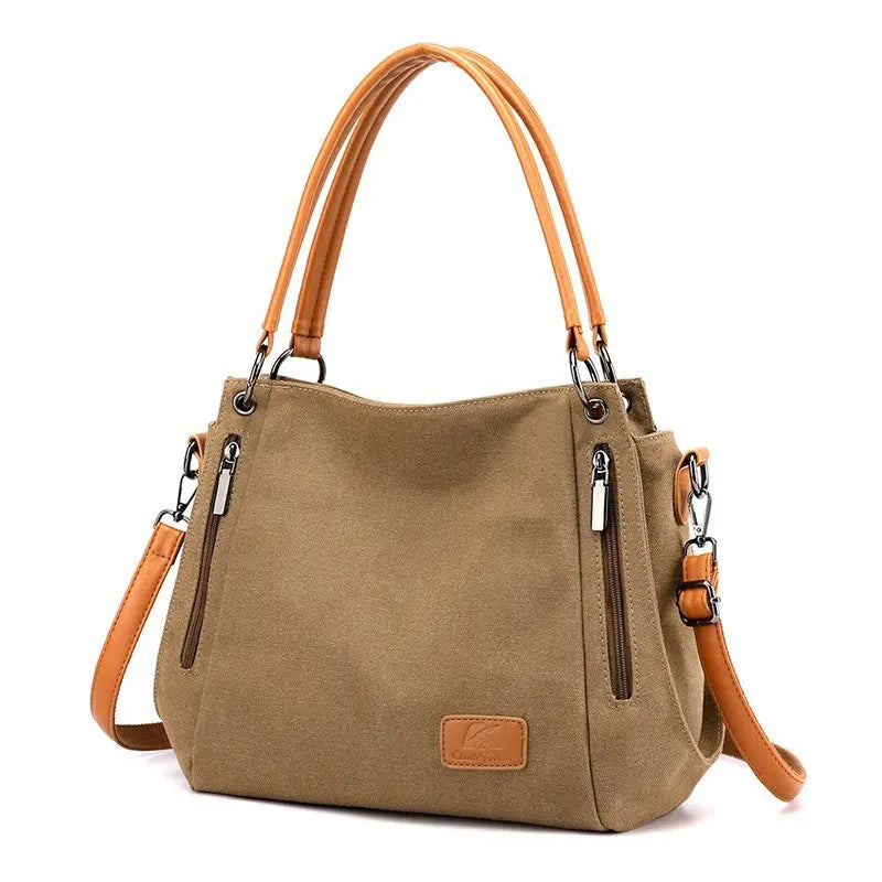 Women's work handbag, large capacity, elegant shoulder bag, detachable shoulder strap, safety zipper handbag