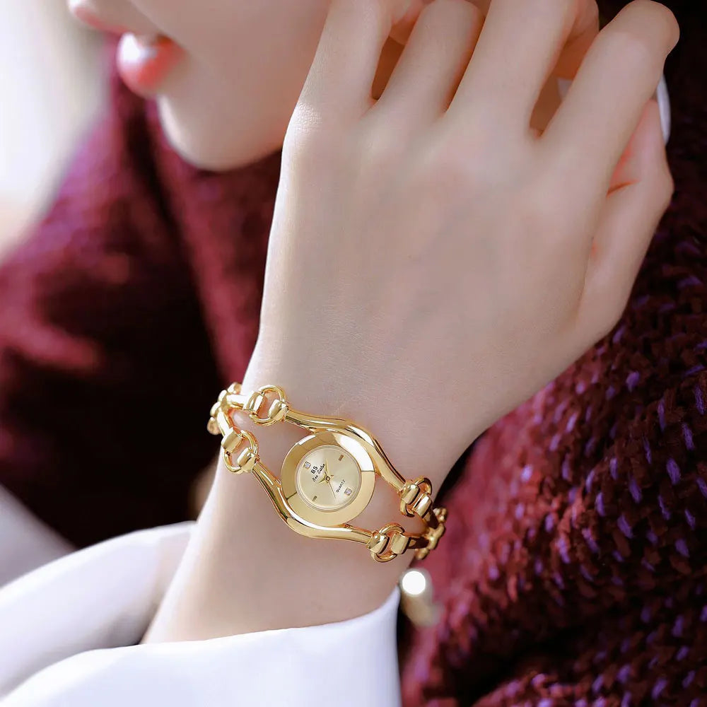 Fashion Luxury Watches For Woman 2025 New Luxury Golden Vintage Women's Wristwatches Ladies Dress Quartz Clock Relogio Feminino