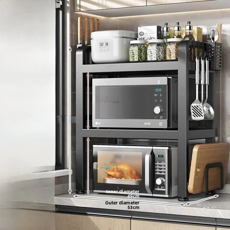 Kitchen Microwave Oven Ra Multi-Functional Home Countertop Rice Cooker Oven Storage Support Exble Organization elf