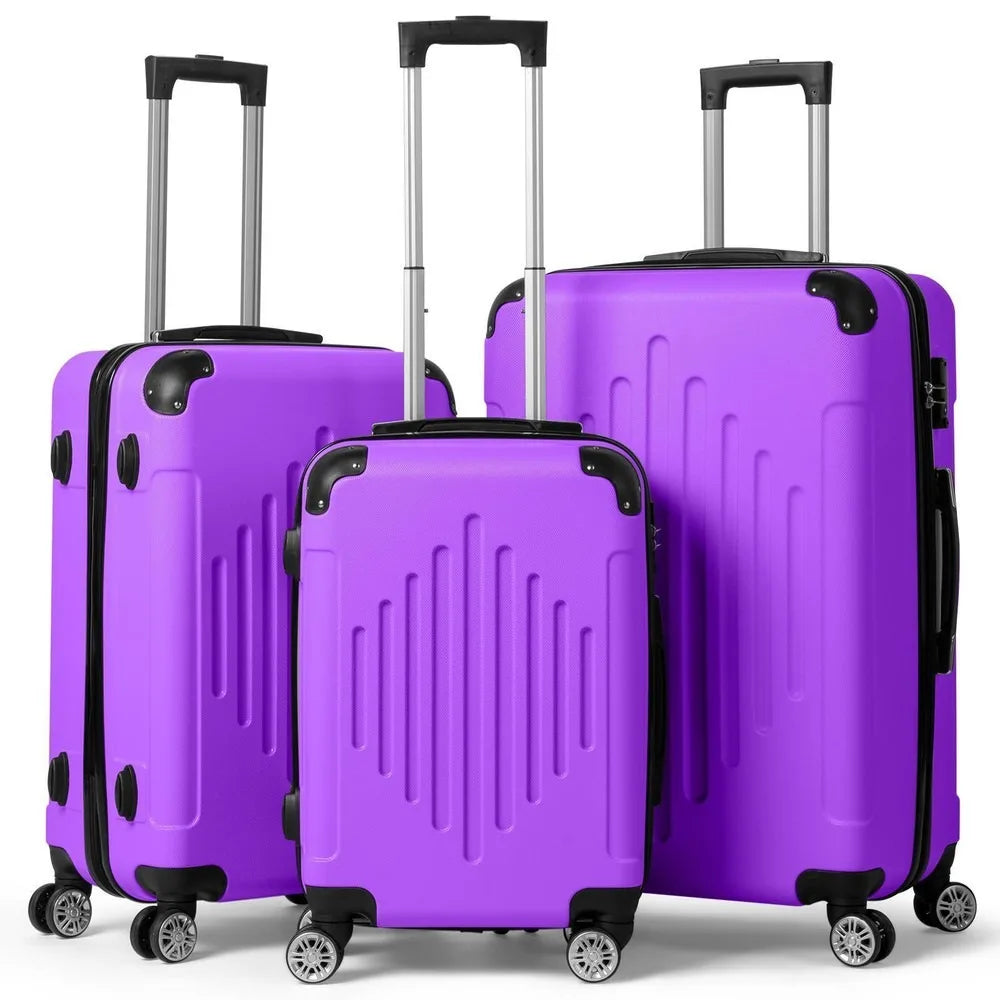 20" 24" 28" Suitcase PC ABS TSA Luggage 3 Piece Set Lock Spinner Carry on