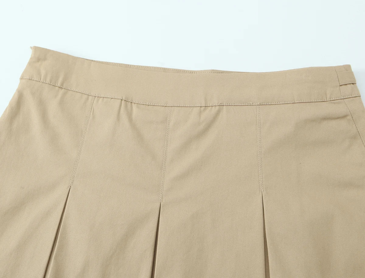 Women's clothing 2025 summer new product fashionable and versatile work style wide pleated decoration high waist skirt pants