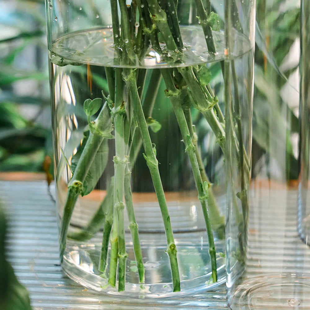 1Pcs Shatterproof Plastic Vases Tall Large Transparent Flower Vase Hydroponic Decoration Flowerpot Acrylic Cylinder Vases