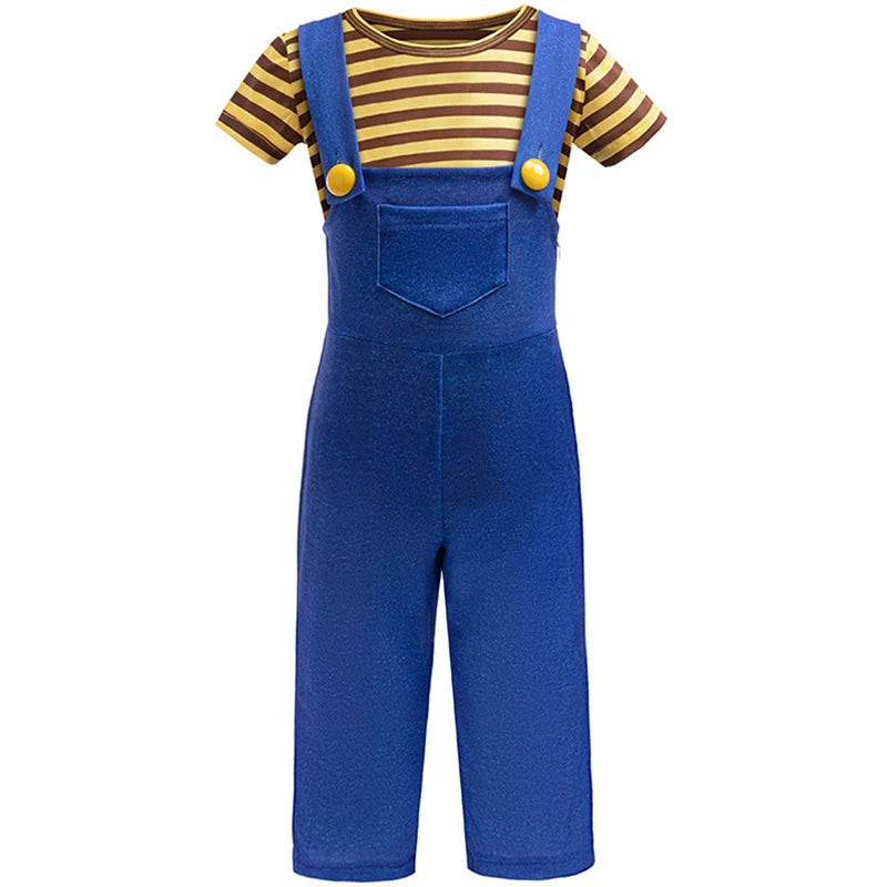 Baby Boy Clothes Children's Halloween Cosplay Costume Boys Striped T-Shirt+Jumpsuits 2Pcs Set Carnival Costumes Stage Perform