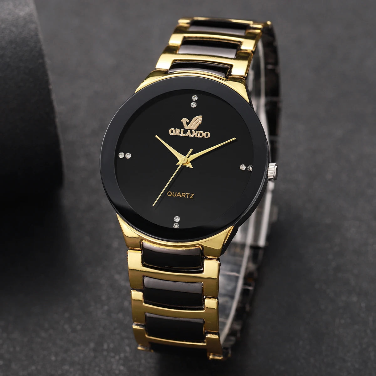 1/3PCS Men Business Watches Fashion Black Steel Band Male Analog Quartz Watch