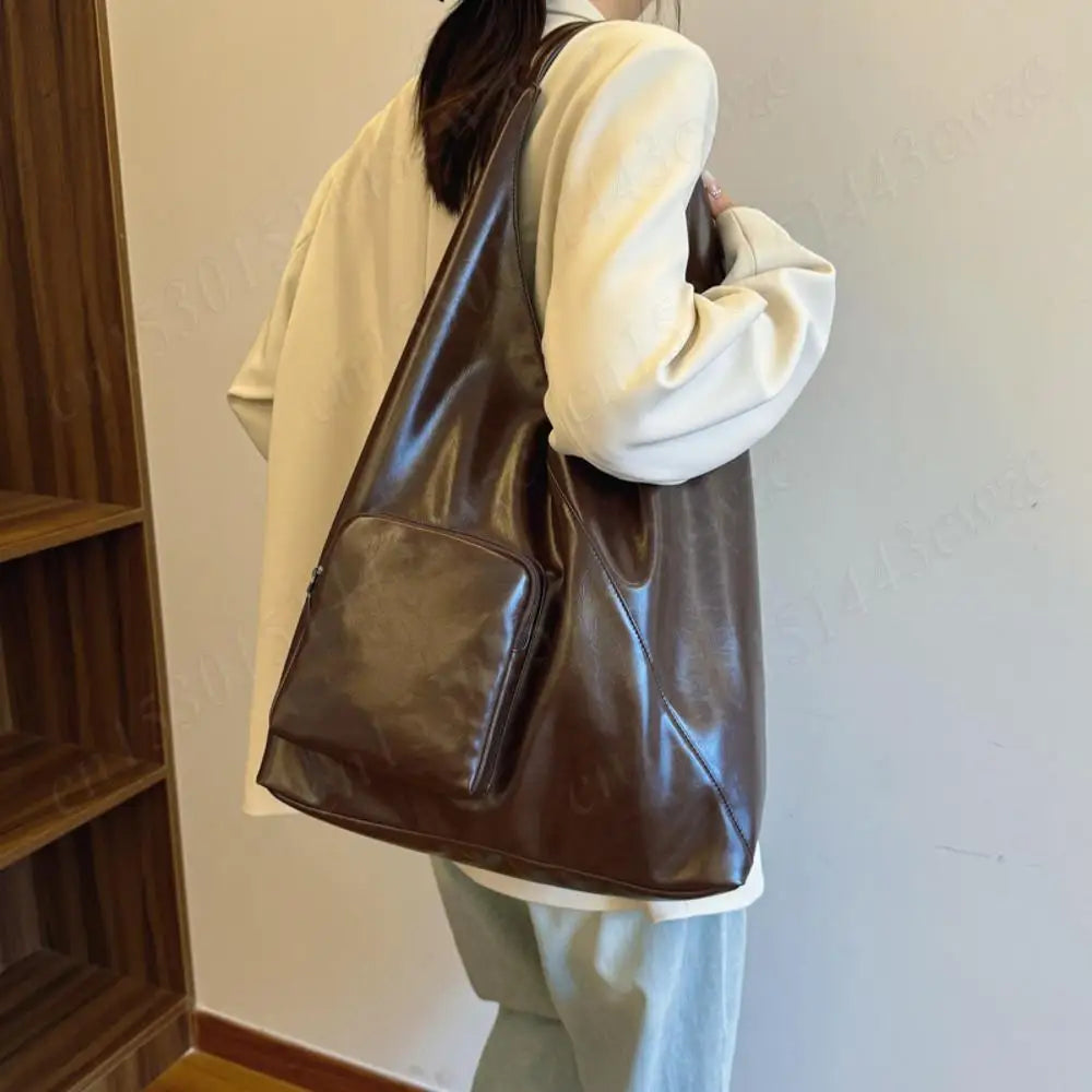 Womens Tote Bag Fashion Shoulder Bags PU Leather with Zipper Pockets Large Hobo Shoulder Bag Shopper Travel Bag Slouchy Hobo Bag