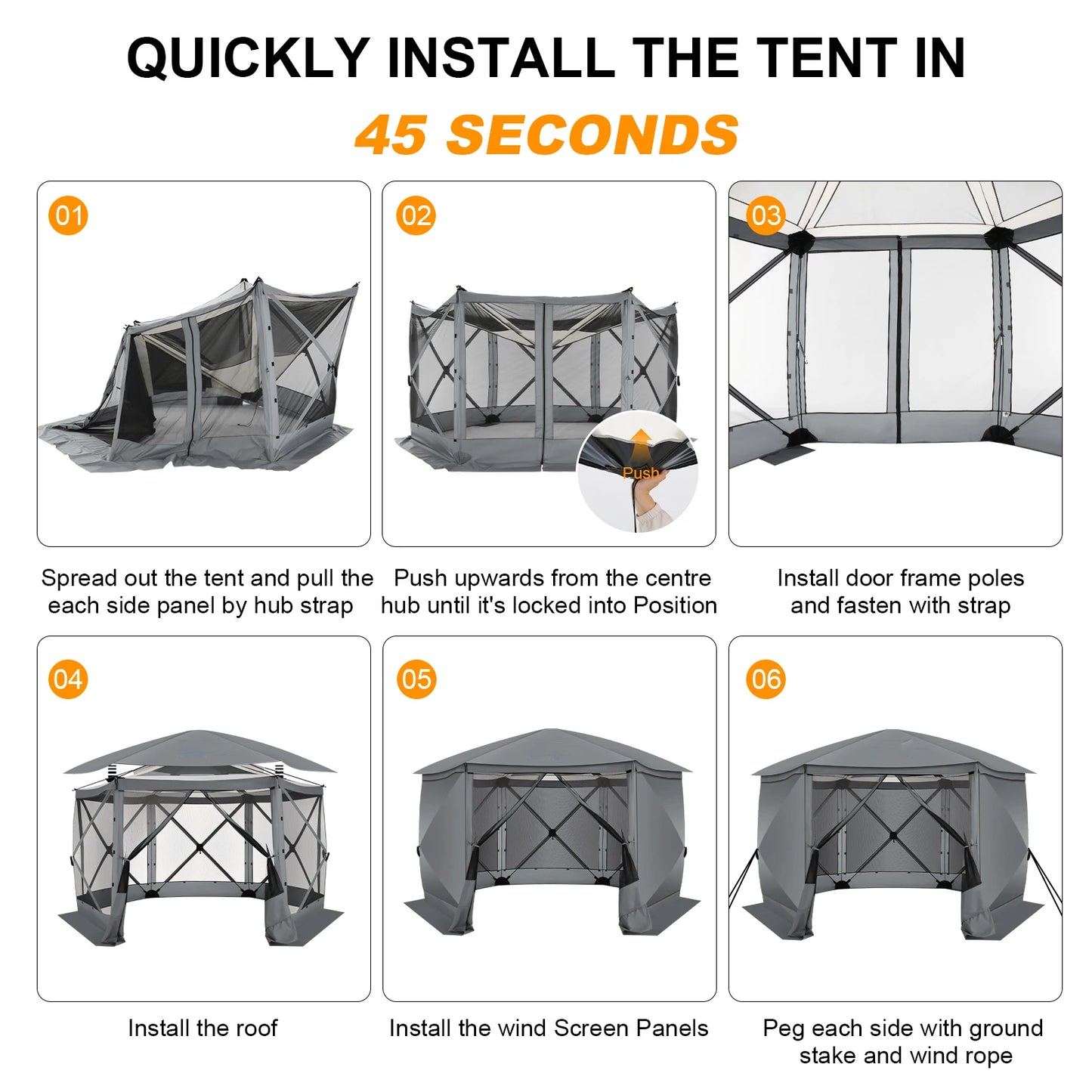 Pop up Gazebo Screen Tent Screen House for Camping,12x12FT Screen Room with Removable Roof,Outdoor Screened Gazebo Hub Tent