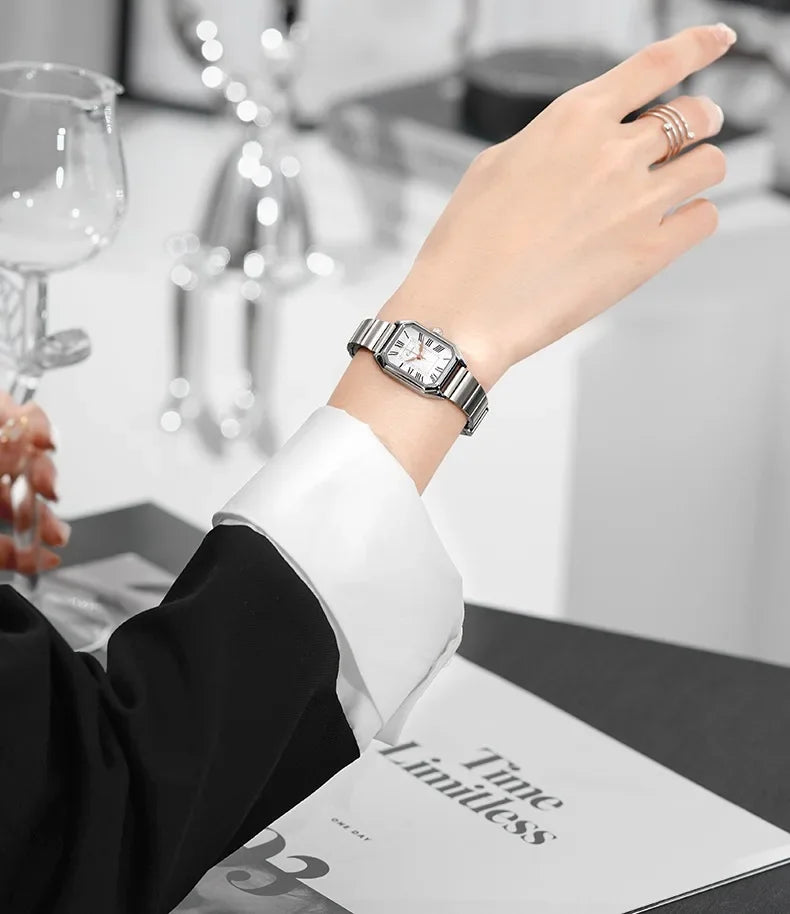 Dropshipping Luxury Women Quartz Watch Casual Fashion Stainless Steel Strap Wristwatch Relojes Para Mujer Ladies Gifts