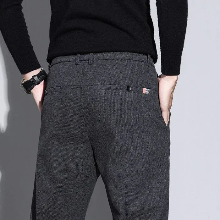 Male Brand Clothing 2025 New Temperament Men's Casual Pants Sweatpants Simple Blue Black Slim Straight Stretch Casual Trousers