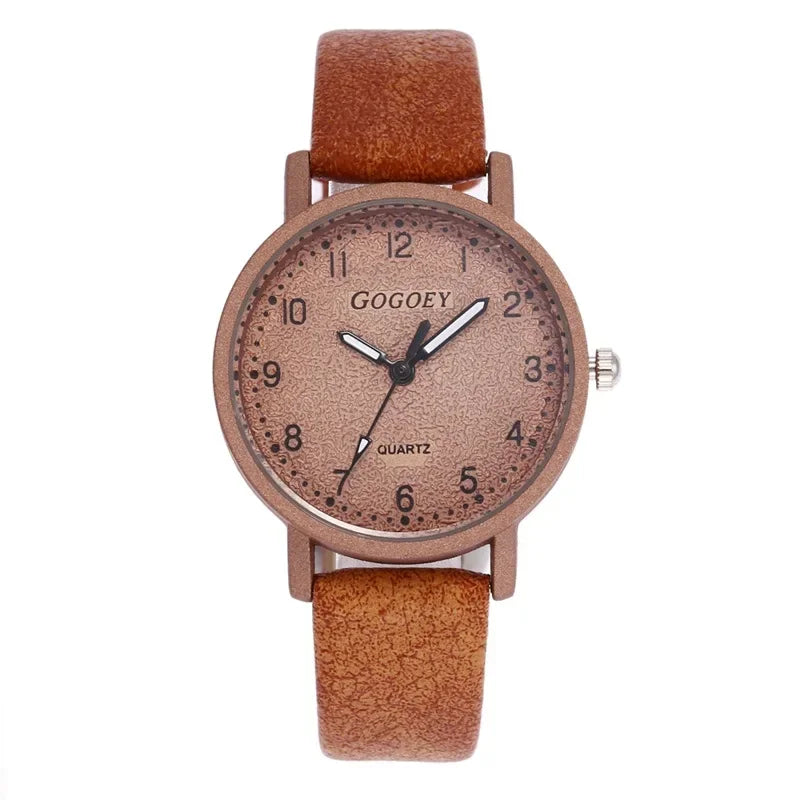 Women Watches Simple Casual Arabic Numbers Leather Analog Quartz Watches for Woman Fashion Ladies Clock Gift montres femmes