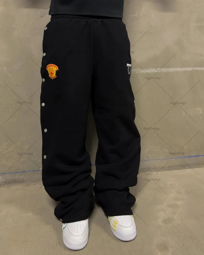 American hip-hop streetwear men clothing sets fashionable retro casual sportswear sets trendy Gothic loose pants sweatshirts