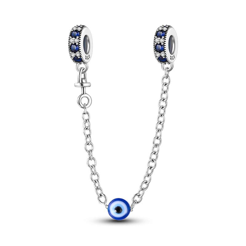 Silver Clasp 925 Sterling Silver CZ pave Clip Charms Daisy Beads Stopper Safety Chain fit Original Bangle Bracelet Jewelry Clip