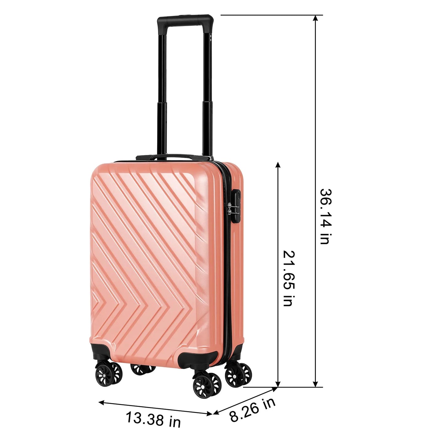 The "lockable luggage" suitcase with 20 handles can be used for travel and features a universal roller design for easy mobility